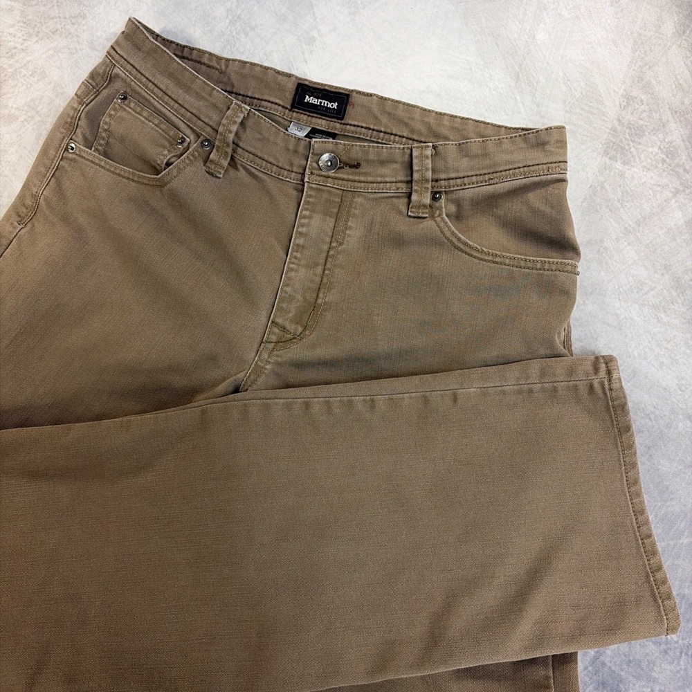 Marmot Pants Mens 32 Brown Straight Leg Outdoor Hiking Five Pocket Casual